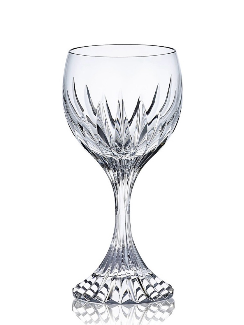 Four Baccarat Messena Clear Crystal Wine, Water Goblet with Faceted Stem NWOT - Picture 4 of 12